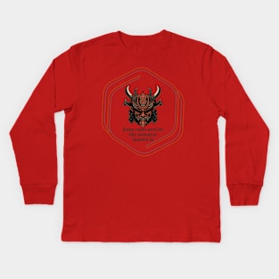 Keep calm and let the samurai handle it Kids Long Sleeve T-Shirt